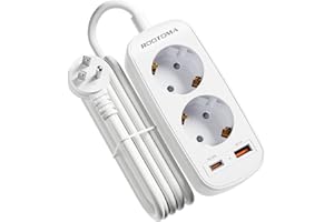 ROOTOMA USA Adapter Steckdose, Reiseadapter mit PD20W USB Schnellladung, Deutsch zu US Adapter Steckdose 2-Fach mit 1,5M Steckdosenadapter für USA, Kanada, Mexiko, Thailand, Typ B Reiseadapter Amerika
