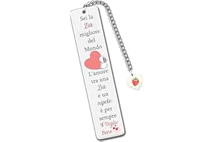 HZBLAZ Zia Segnalibri Festa della Mamma Regalo Segnalibro Zia e un Nipote Amore per sempre Regalo di compleanno Migliore Zia del Mondo Pensionamento Apprezzare l'amore Citazioni Ricordi Natale Ringraziamento