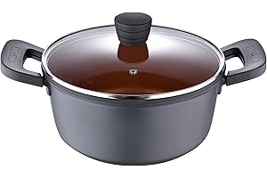 SAN IGNACIO Bronze | Faitout de 24 cm | antiadhésif | en fonte d'aluminium | anses avec effet Soft Touch | convient à tous les types de cuisinières