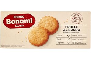 Forno Bonomi Frolle al burro. Frollini al burro ideali per uno spuntino gustoso. Provali con il latte o con il caffè oppure assaporali singolarmente. Confezione da 150g