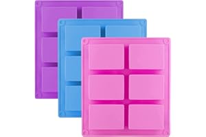 YXHZVON Stampi in Silicone per Dolci, 3 Pezzi Stampi Rettangolari in Silicone 6 Cavità, Stampi per Barrette Cereali per Cubetti di Ghiaccio, Biscotti, Tortini, Cioccolato
