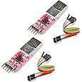 Hailege 2pcs CP2102 USB 2.0 to TTL UART Serial Converter Module 5Pin STC PRGMR with Dupont Wire