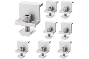 SWTYExt 8 Pièces Support Panneau Solaire 30mm Support en Aluminium Fixation Support Montage Panneau Solaire en Z pour Panneau Solaire avec Ecrous et Vis pour Toiture Murs Installations de Toit