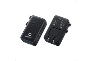 Anker Nano Reseadapter, 4 USB (2C+2A) + AC, Universal | för Tyskland, USA, England och över 200 länder, kompakt Nano-design