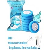 (1 Paket) Premium Hijyenik Tuvalet Temizleme S&uuml;ngeri | 8 Adet (DENİZ ESTİNİSİ) Deterjanlı Tek Kullanımlık Tuvalet Temizleme S