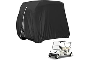 ‎BODYGAD Golfwagen Abdeckung, Golf Cart Abdeckung 210D Wasserdicht Regenschutz Staubdicht Outdoor-Schutz Windschutzscheibe Abdeckung Golf Cart Storage Dust Cover Golfwagen für EZGO, Club Car, Yamaha