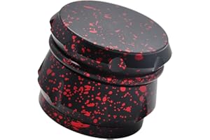 VGZSYOMQIB Grinder Metallo Trita Spezie Peperoncino Lega di Alluminio Aeronautico 63mm Tritino Macina Caffé Erbe Macinapepe Pepe Erba Spice 4 Pezzi con Setaccio per Polline - Nero Rosso