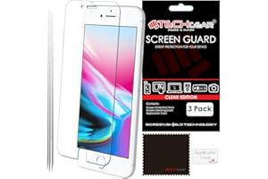 TECHGEAR [3-pak] Ochraniacze ekranu do iPhone SE 2020, iPhone 8, iPhone 7 (4,7") - Ultra przezroczyste osłony ekranu LCD kompatybilne z Apple iPhone SE 2020, iPhone 8/7 (4,7)