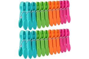 lohey 24PCS Pegs for Washing Line, Non Slip Strong Clothes Pegs with Durable Spring, Washing Line Pegs Plastic Laundry Pegs for Home Garden Outside