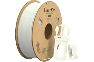 GratKit PLA Plus Filamento 1,75 mm, PLA + Filamento stampante 3D di maggiore rigidità e superficie fine 1KG, Bianco
