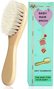 Brosse Cheveux Bébé Poils De Chèvre - Douce Et Naturelle - Soin Cuir Chevelu Nouveau-Né