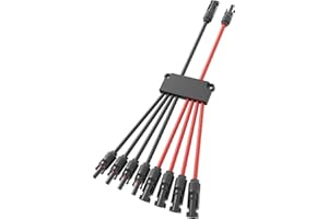 Pjerjzn Solar Panel Y Branch Connectors 2 to 8, IP67 Waterproof Parallel Splitter Adapter Kit, Tool-Free Cable Connector for PV System, Compatible with 14-10AWG Solar Wires DC1000V 30A