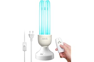 BrightArk 35W Lampe Desinfektion Ozon Licht mit Fernbedienung Timer Keimtötende Lampe Duale Sterilisation und Desinfektion AC220-240V Perfekt für Küche, Schlafzimmer, Wohnzimmer, Beseitigt Keime