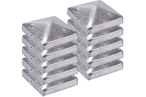 h2i Lot de 10 capuchons pour poteaux de clôture galvanisés, dimensions : 71 mm/91 mm/96 mm/101 mm/111 mm/121 mm (121 x 121 mm)