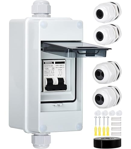 CHENGPI IP65 waterdichte zekeringkast met lekschakelaar, AC 40 A, scheidingsschakelaar, 10 A 16 A, voor thuis en op kantoor