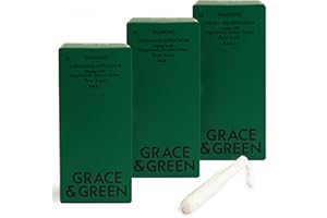 GRACE AND GREEN Grace & Green 42 Organic Tampons - Super Size | Cardboard Biodegradable Applicator | Eco-Friendly Period Protection | Biodegradable Packaging | B-Corp Certified | Safe & Sustainable
