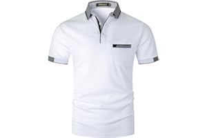 VMSUCIJ Hommes Broderie Girafe Coton Manche Courte Mode Classique Basique Col Polo Golf Chemise