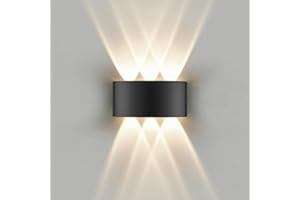 ‎ORAYMIN Oraymin LED Wandleuchte Innen IP65, 3000K Wandlampe mit 6 Lichtquellen, 6W Außen LED Lampe aus Aluminium Für Wohnzimmer, Schlafzimmer, Flur, Balkon, Treppenhaus, Warmweiß