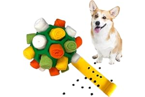 YEENER Schnüffelball für Hunde, Hundespielzeug Schnüffelteppich Schnüffelspielzeug für Hunde Training Tragbarer Haustier Puzzle Snuffle Ball Toys für Kleine Mitte Groß Hunde (Weiß Gelb)