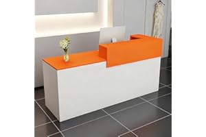 CCUKTFN Bancone Reception con Cassetto e Ripiani Aperti, 100–240 cm Banco Reception Moderno per Uffici, adatto per Saloni, Hall e Negozi al Dettaglio