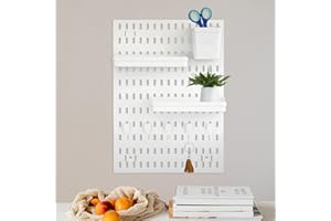 LIFKOME 2pcs Peg Board Rack Garage Wall Organizer Peg Boards for Walls Room Organizers Wall Pegboard Door Back Pegboard Wall Mount Display Pegboard Plastic Office Wall Stud White Storage