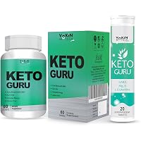 Vokin Biotech Keto Guru Tablets for weight loss 60 Tablets (Keto Guru With Keto Guru Water Soluble 20 tablets)