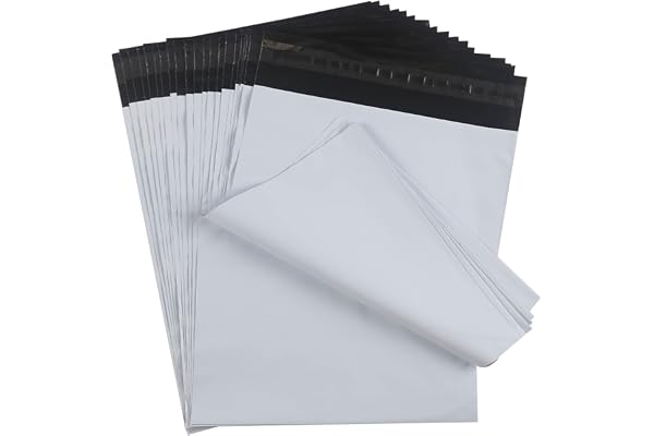 huruirui Enveloppe Plastique Expédition/Emballage colis Vinted/Pochette Envoie Colis 32cmX45cm Nouveaux Matériaux Opaque Inviolable et Résistant à l'eau Blanc 30pcs
