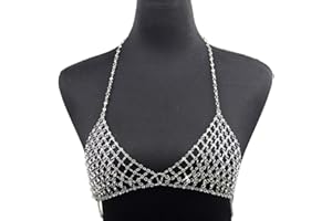 KLOVA Sexy Soutien-Gorge chaînes Cristal Taille chaîne Strass Corps chaîne Haut de Bikini Soutien-Gorge chaîne Or Corps Bijoux pour Femmes et Filles