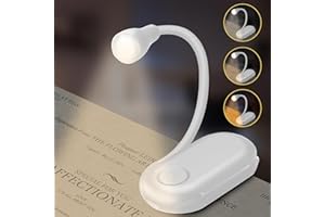 HIYAA Book Reading Light, 3 Eye-Protecting Modes Clip on Book Light, USB Rechargeable, 3 Color Temperatures, 24 Hours Runtime, Flexible LED Reading Light Book Lamp for Reading in Bed at Night