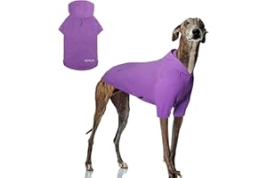 Kickred Hunde Hoodie, Hundemantel mit Hut & Taschen & Leinenloch, Weicher und Atmungsaktiver Kapuzenpulli Für Große Hunde Winterhundebekleidung Drinnen & Draußen Hundekleidung von Kickred (Lila-S)