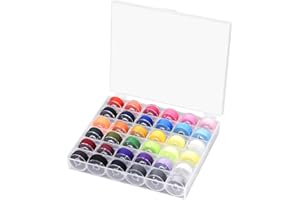 Kissral 36Pcs Sewing Machine Bobbin Threads, Pre-Wound Bobbins Set with Storage Case BoxFor Brother/Babylock/Janome/Elna/Kenmore/Babylock/Singer Sewing Machine