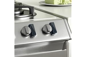 SAFELON 8 Pcs Baby Safety Stove Gas Knob Lock, Kitchen Safety Stove Gas Knob Covers for Babies & Toddlers, Childproof Gas Oven Locks (Clear-Black)