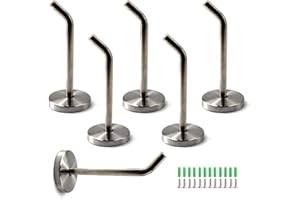 Flomore Crochets à Visser en Acier Inoxydable pour installations suspendues Crochets pour ustensiles Crochet pour Crochet de Manteau fixé au Mur (6PCS, vis Inclus)