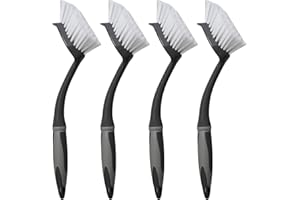 4 x Spülbürste grau/schwarz VonBueren | Geschirrbürste/Küchenbürste/Bürsten für die Küche und zur Reinigung | Spülbürsten | Bürste mit ergonomischem Griff Länge ca. 29 cm| Reinigungsbürste