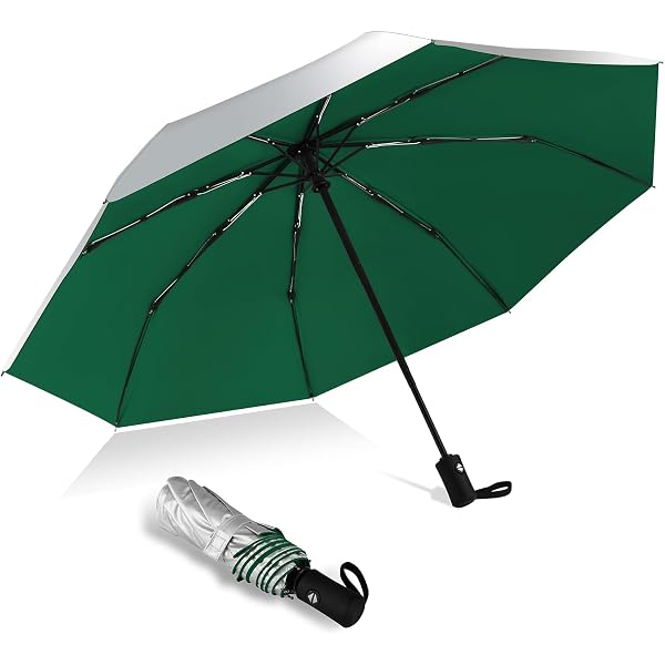 Parapluie-ombrelle UPF50+ Grand Format - 100 Cm De Diamètre, 16 Baleines Fibre De Verre - Style Rétro, Coupe-vent - 3