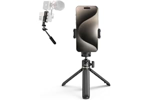 SMALLRIG VK-20 Trípode de Viaje Plegable para Teléfono y Cámara, Equipo de Grabación de Vídeo, con Soporte para Teléfono, Stick Ligero para iPhone, Samsung, etc. - 4364