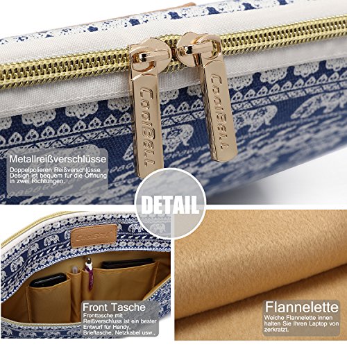 CoolBELL 15 6 Zoll Laptop H  lse Schutzh  lle mit Elefant Muster Ultrabook Sleeve Macbook Leinwand Tasche f  r Acer Asus Dell Lenovo Macbook pro Macbo