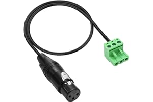 XMSJSIY XLR to 3-pin Phoenix Cable XLR 3P Female to PHX3M NBKF/2EDG-5.08 3pin PCB Screw Terminal Block Adapter Connector Cord for Speakers - 0.4M/1.3FT (XLR Female)