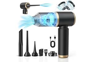 NIWOHOM Bezprzewodowy Odkurzacz Ręczny, 15000PA Odkurzacz Samochodowy, Mini Odkurzacz Ręczny 4 W 1 do Samochodu, Sierści Zwierząt Domowych, Dywanów, Domu, Biura (Czarny Złoty D)