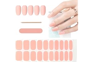 Kalolary Gel Semicurado de Pegatinas, 20Pcs Pegatinas Esmalte de Uñas Envoltura Pegatina Calcomanías Autoadhesivas con Lima de Uñas para Arte de Uñas DIY (Rosa Cristal)