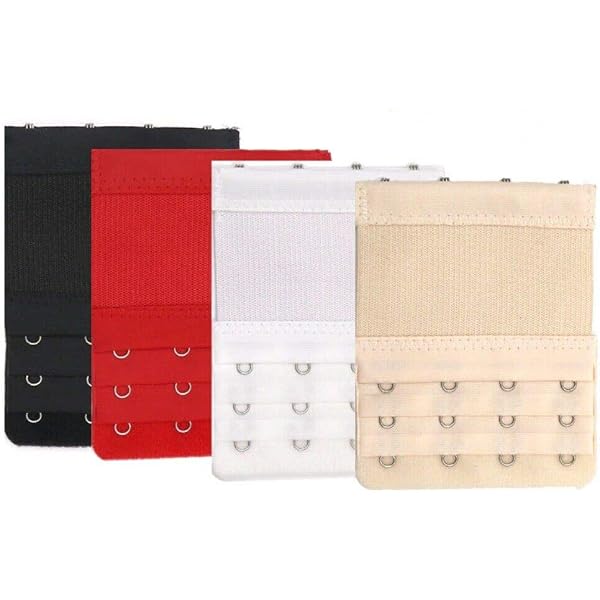 Kissa Rallonge Soutien-Gorge 3 Crochets - Extension Dos 5.5x5cm - Coton - Lavable Machine