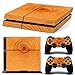 Produktbild Wood Holz Grain Decal Skin Sticker Aufkleber for Playstation 4 PS4 Console Controllers (yellow)