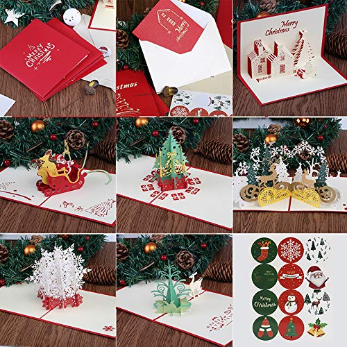 6 3d tarjetas de felicitación de navidad tarjetas de navidad con modelo 3d árbol de navidad