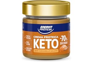 Enervit Protein Cream Keto Caramello Salato, -70% di Zuccheri, Crema Proteica Spalmabile Per una Colazione Golosa e Saziante, Senza Glutine, Barattolo da 180g