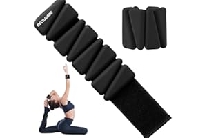 BECOJADDE Ankle Weights Set of 2 (0.45 kg/0.9 kg Each) for Women Men Adjustable Silicone Wrist Weights Wearable Arm & Leg Weights for Home Pilates Walking Workout Yoga