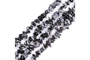 GEM-INSIDE CREATE YOUR OWN FASHION GEM-Inside Snowflake Obsidian Gravel Chips 5-8mm Gemstone Semi Precious for Jewellery Making 34" per Strand