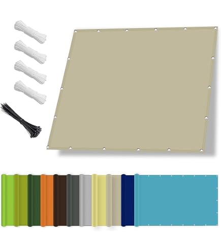 Anndora Sonnensegel Luftdurchlssig 4 X 4 X 5,65 M Creme - Rechtwinkliges  Dreieck HDPE UV-Schutz