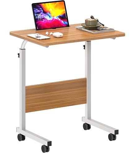 Tavolino Computer Con Ruote Regolabile In Altezza – 60x40 Cm, Nero, Per Casa/Ufficio, Mobile Versatile