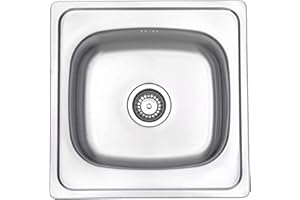 JASSFERRY Lavabo Cucina Incasso in Acciaio Inox con 1 Vasca, 50 x 50 x 16.5 cm