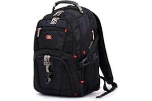 Hadishi Swiss Army Knife Mochila para Hombres Multifunción Gran Capacidad 15 Pulgadas Mochila para computadora Ocio Viajes Mochila Impermeable Negro,L